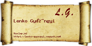 Lenko Gyöngyi névjegykártya